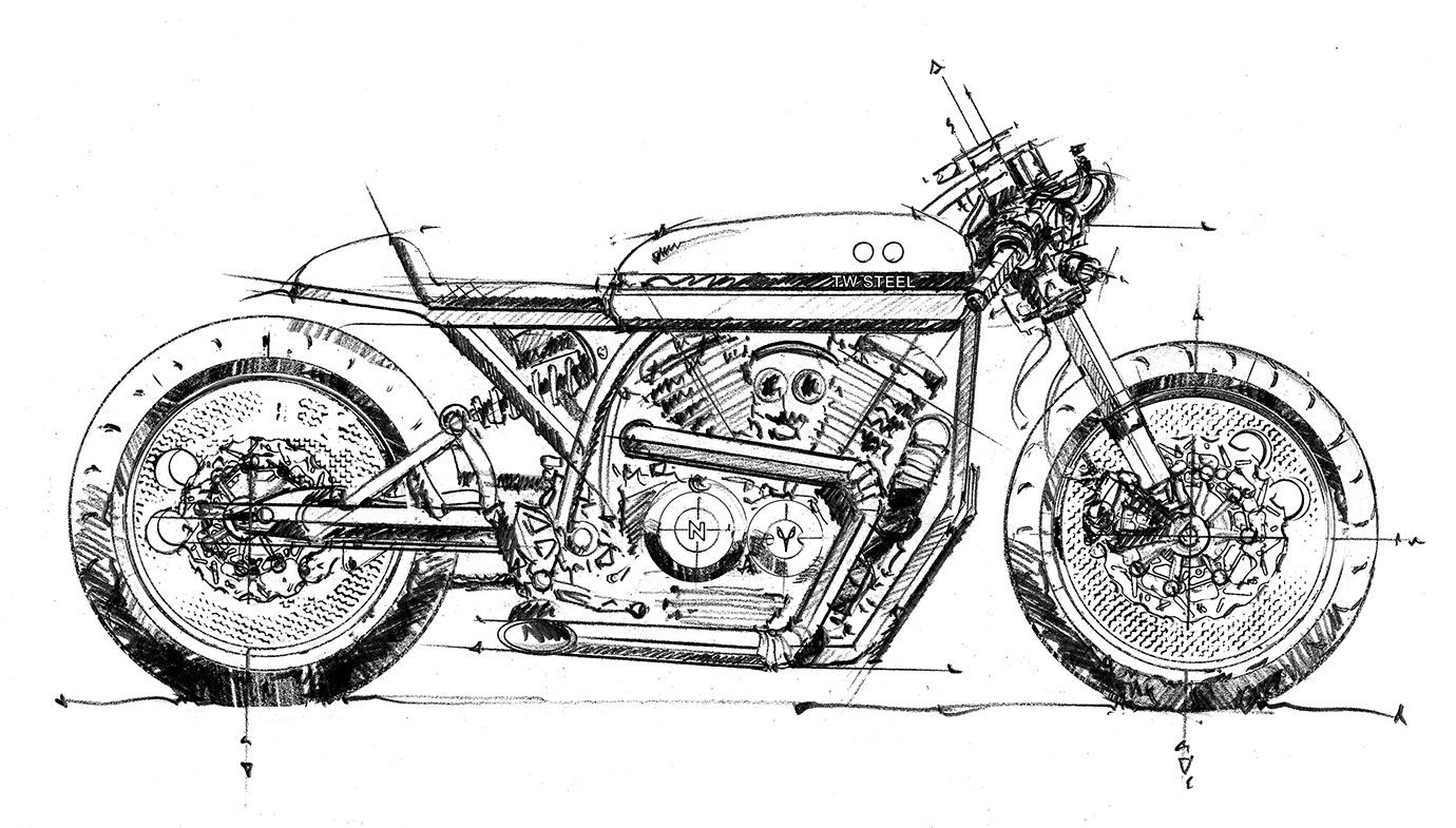 Мотоциклы Cafe Racer чертежи