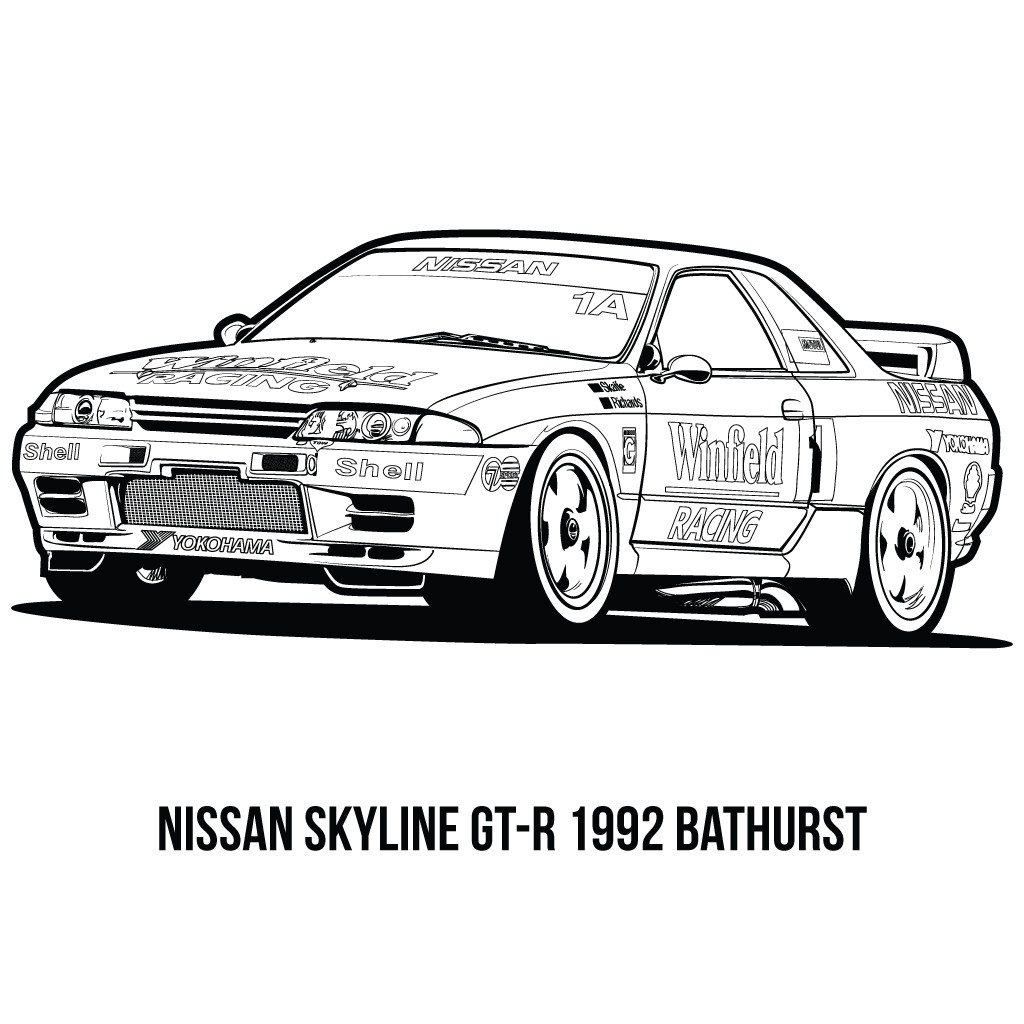 Nissan Skyline GTR r32 раскраски