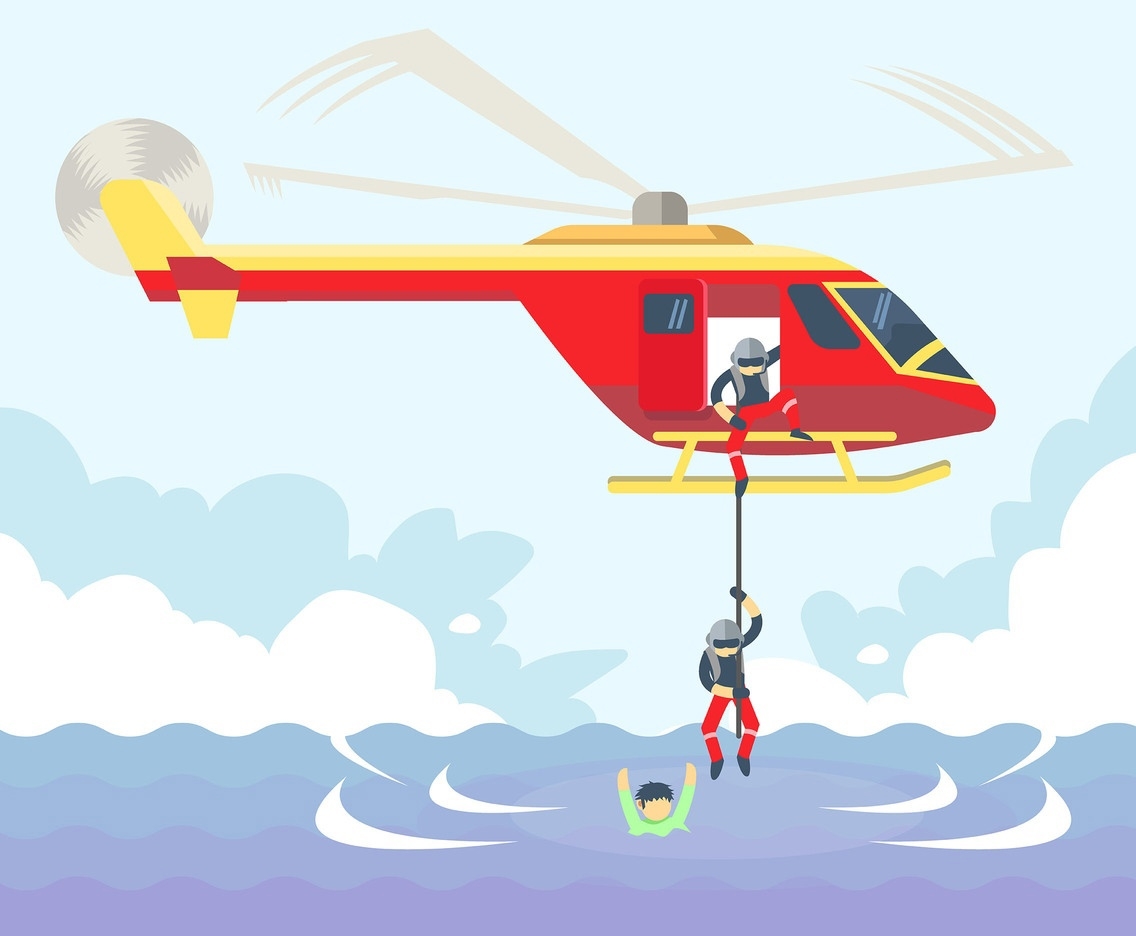 Вертолет спасатели вектор
