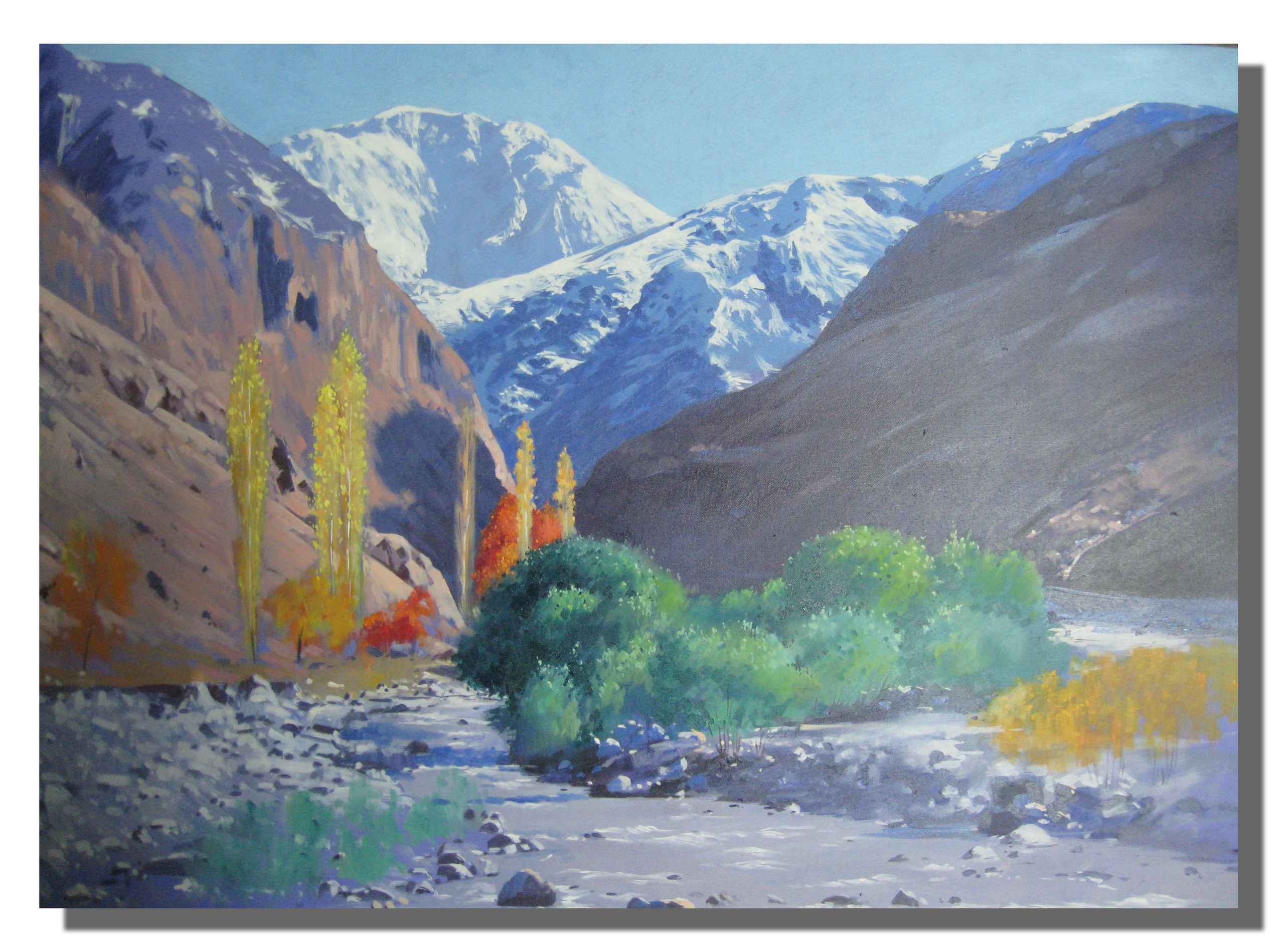 Живопись пейзаж горный Таджикистан