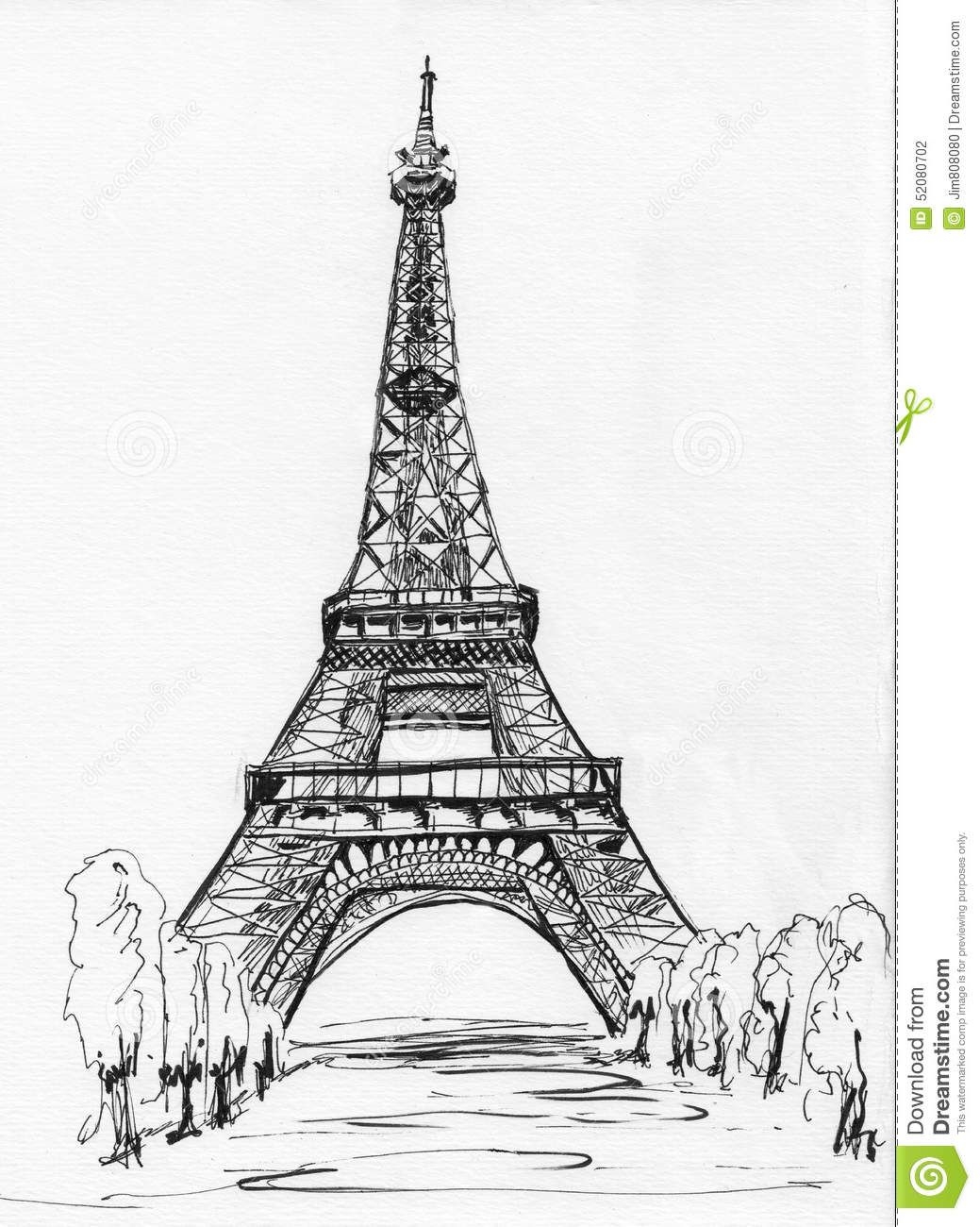 Архитектура в Париже Эльфиева башня нарисовать