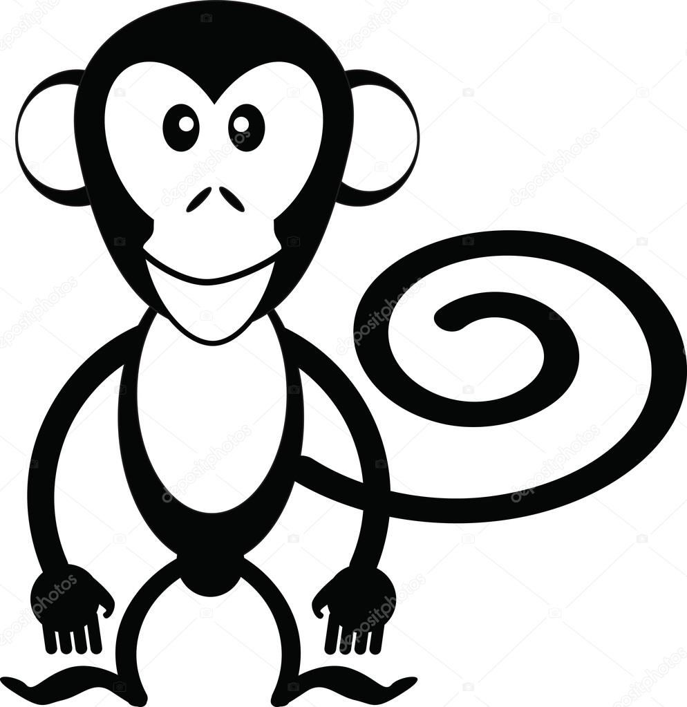 Черно белая обезьянка
