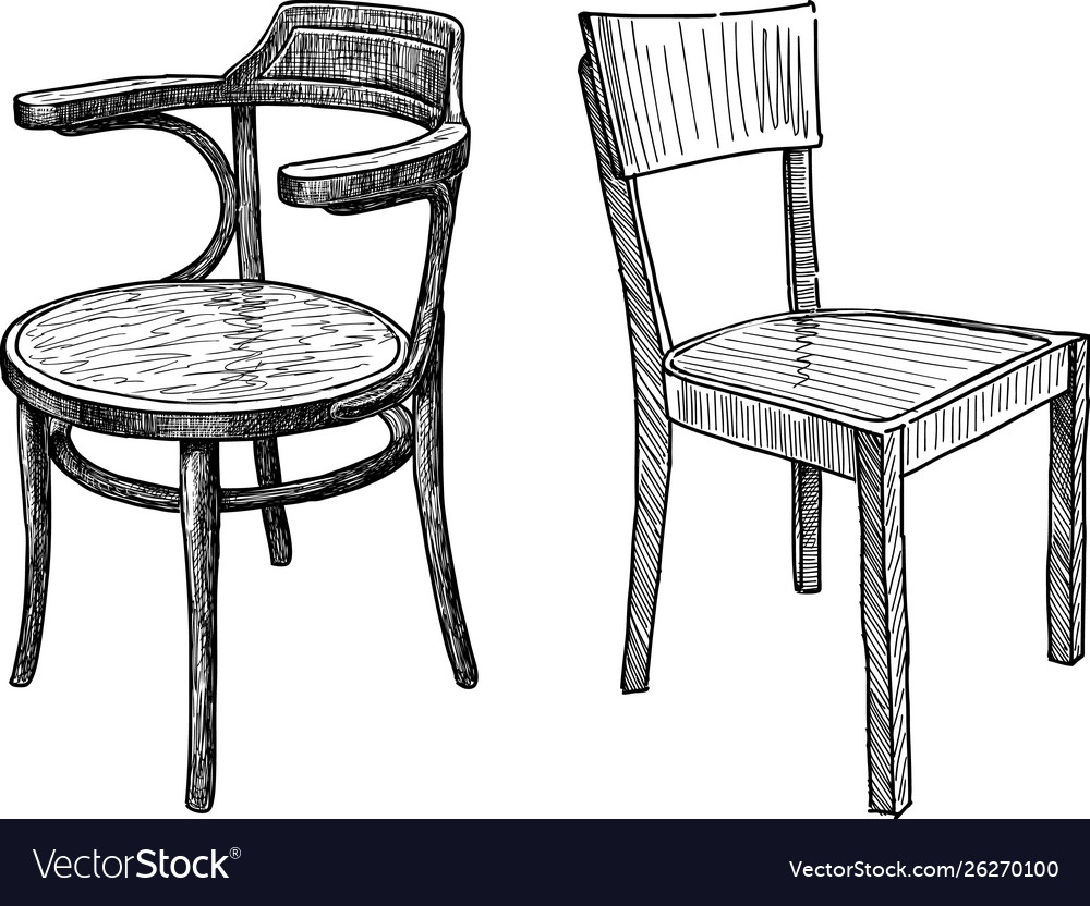 Нарисовать деревянный стул со спинкой
