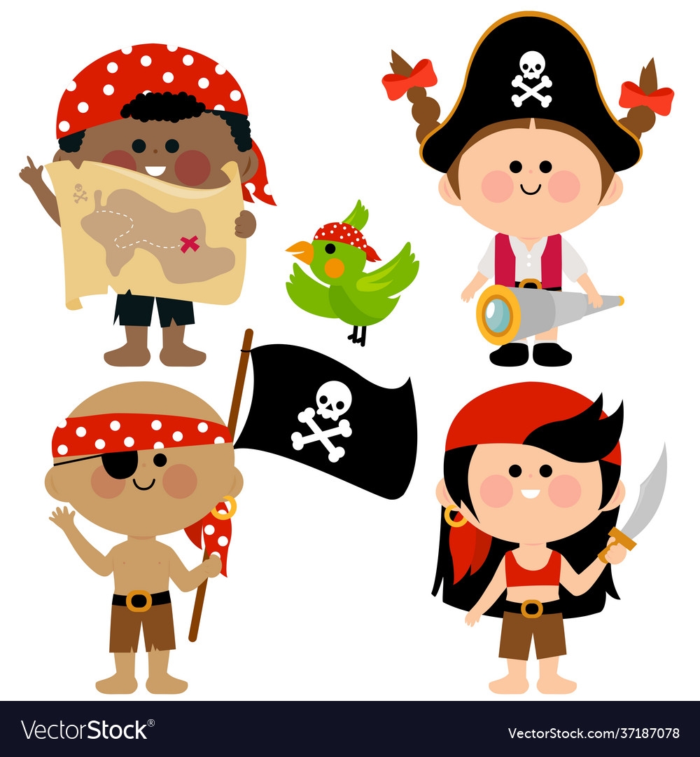 Дети пираты вектор