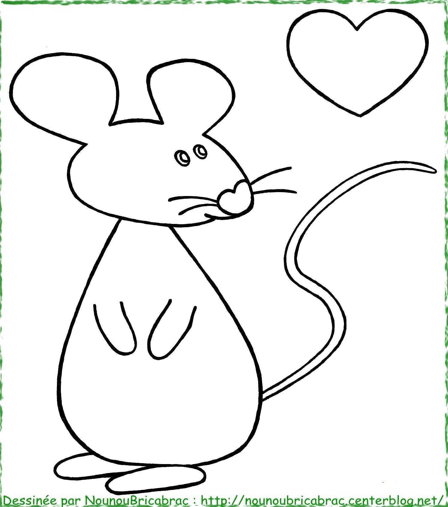 Раскраска мышка для самых маленьких
