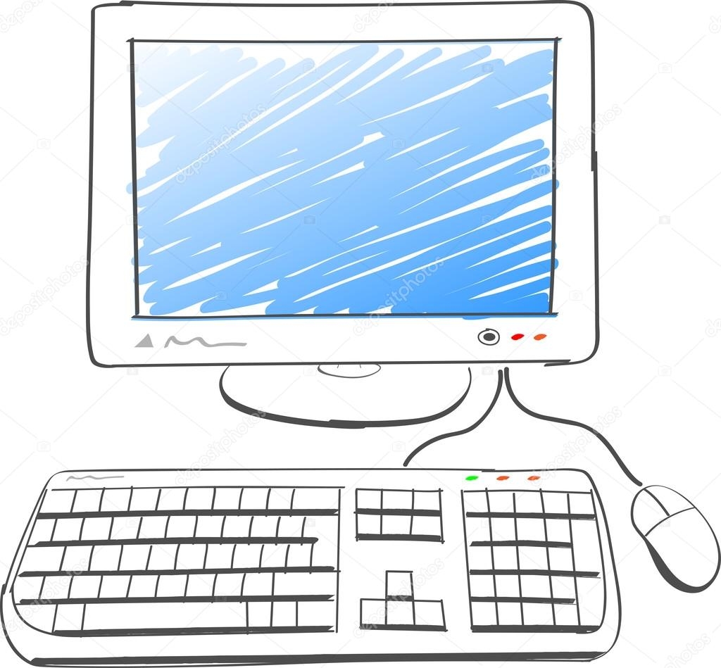 Детский рисунок в виде компьютера