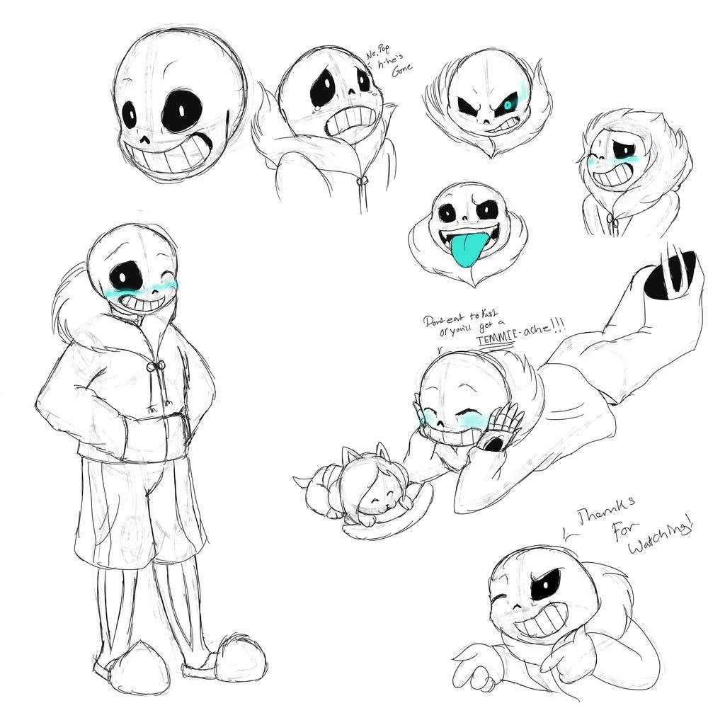 Учимся рисовать объемного Санса из Undertale