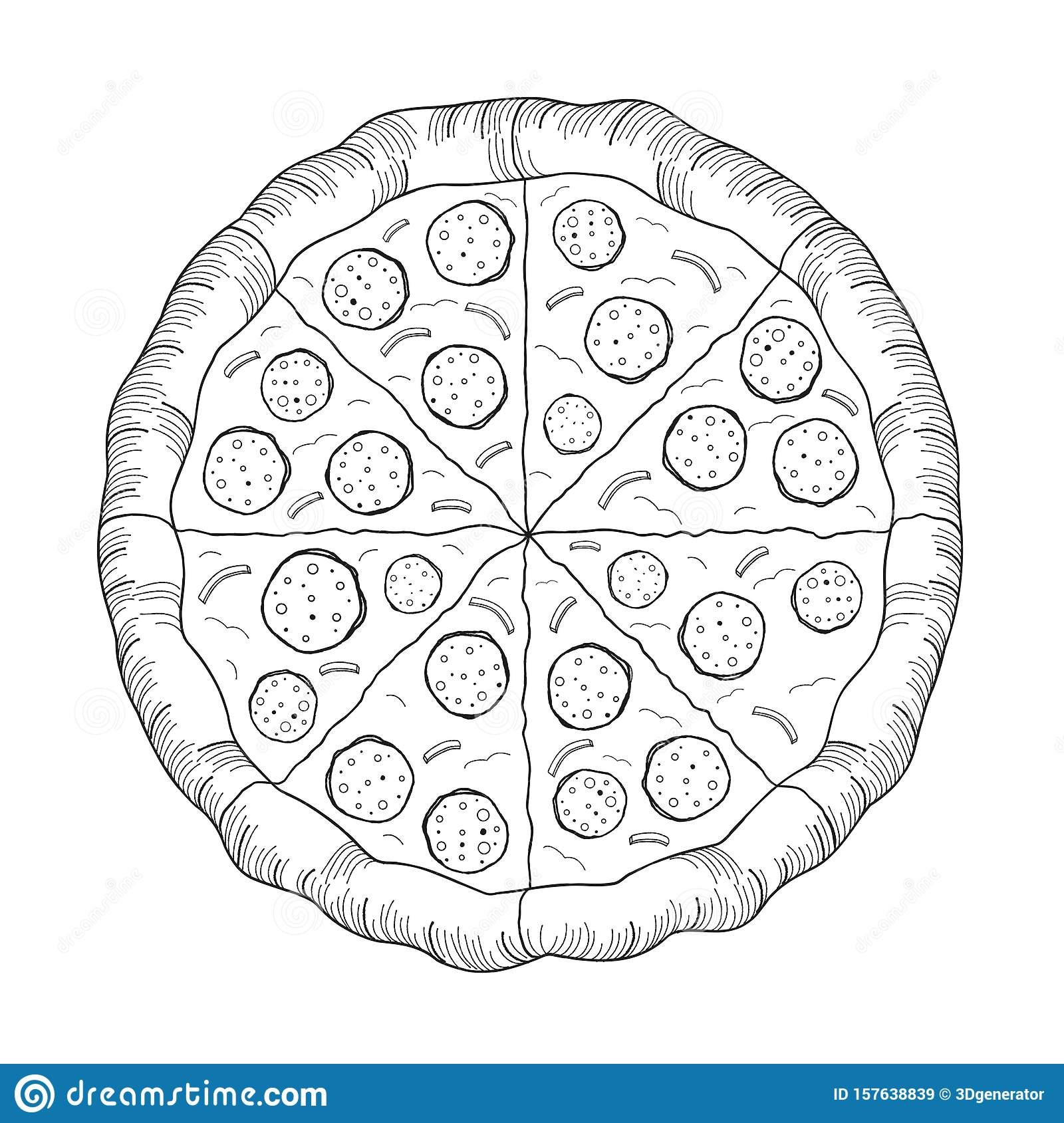 Нарисованная пицца пепперони