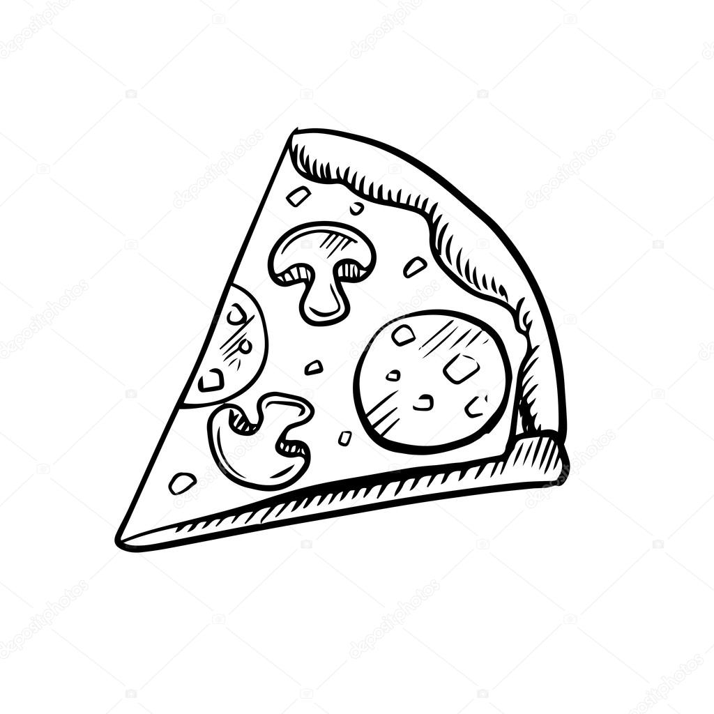Пицца для рисования чёрно белого