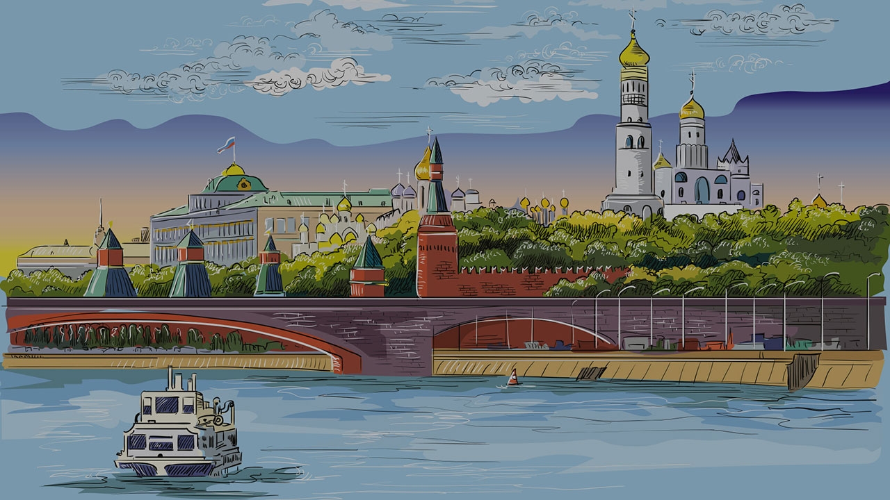 Кремль панорама Графика