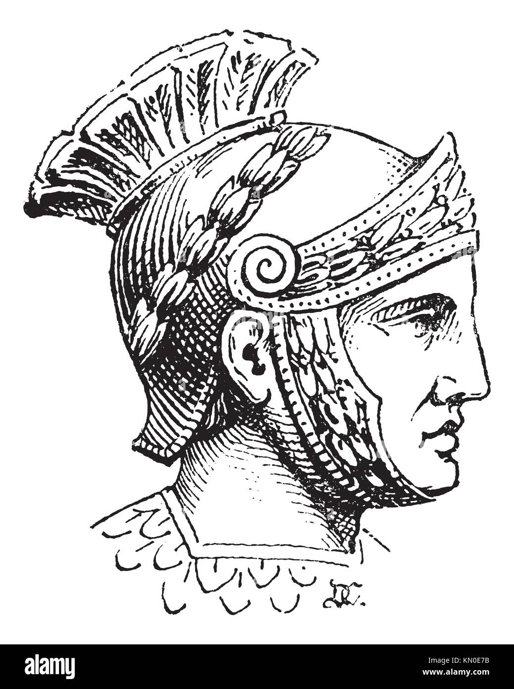Голова Римского воина в шлеме
