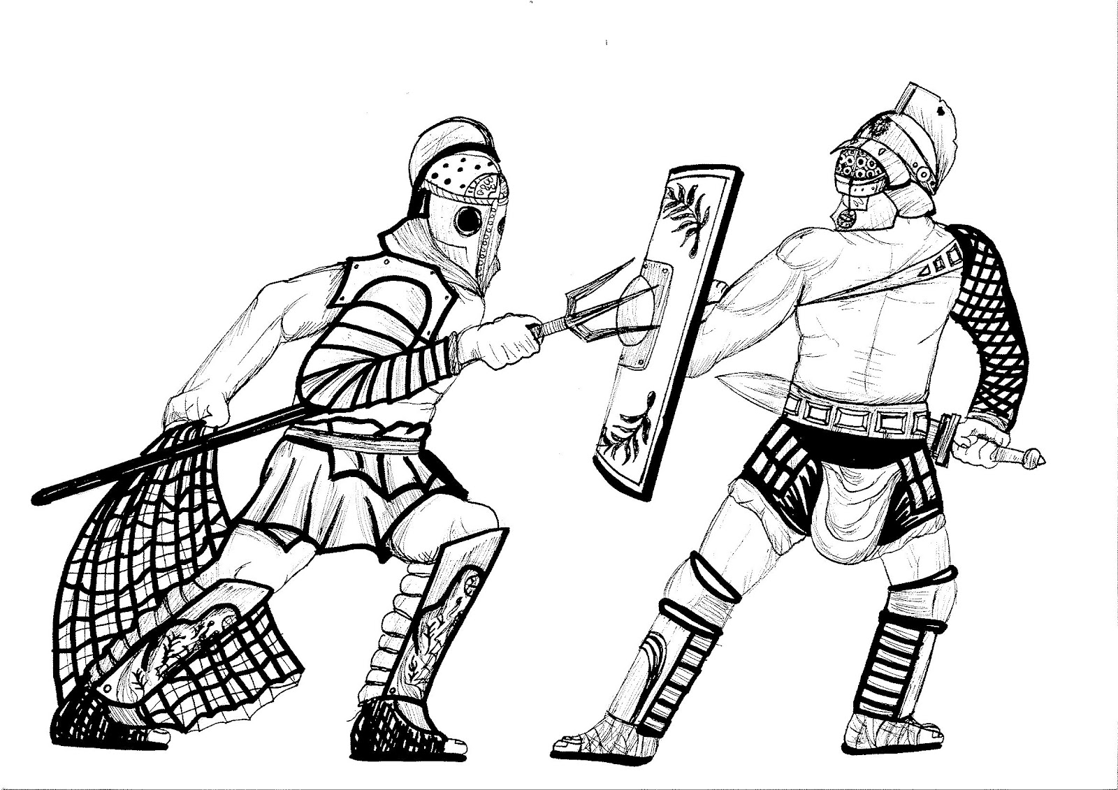 Гладиаторские бои в древнем Риме рисунок