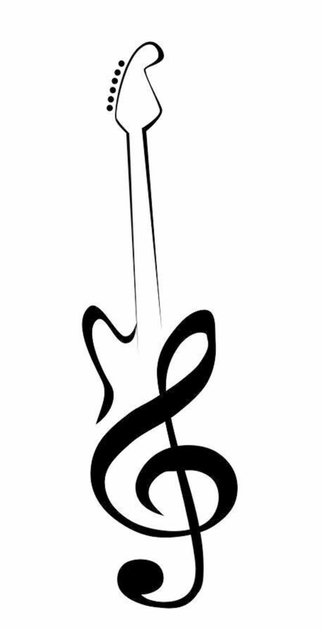 Скрипичный ключ и Ноты рисунок карандашом
