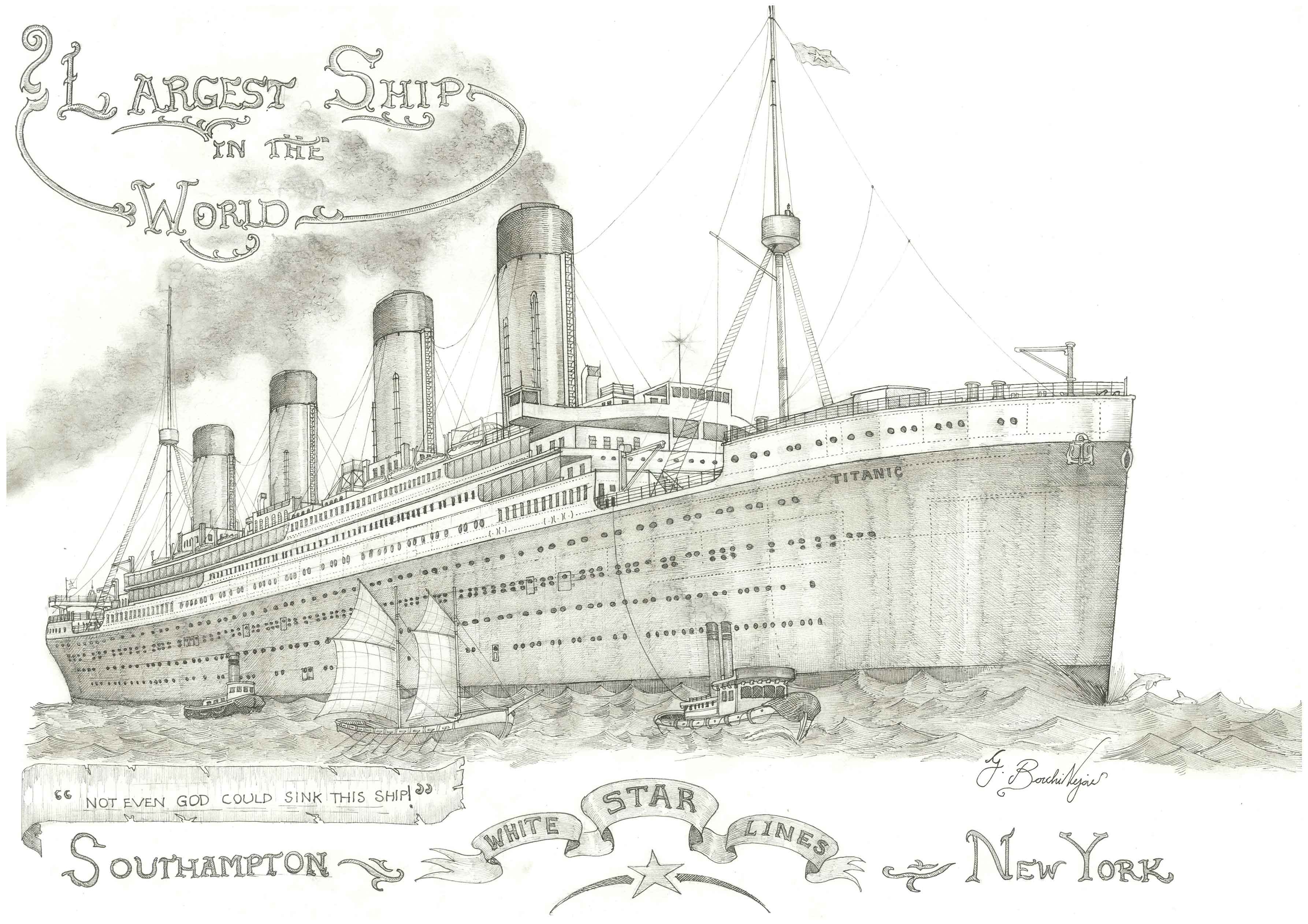 Титаник рисунок для детей