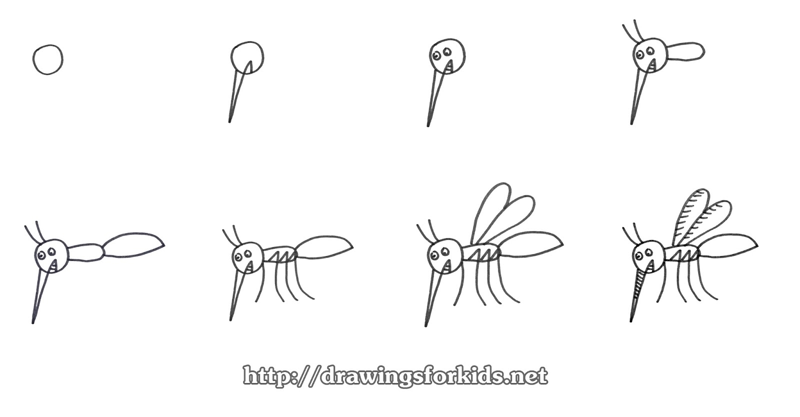 Комар рисунок для детей карандашом - 46 фото