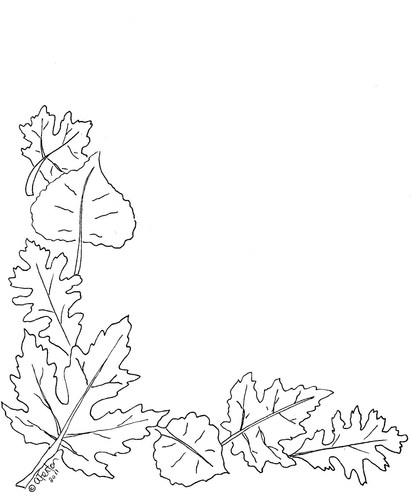 Рамка из осенних листьев раскраска