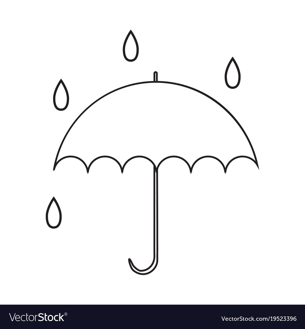 Зонтик капельки контур