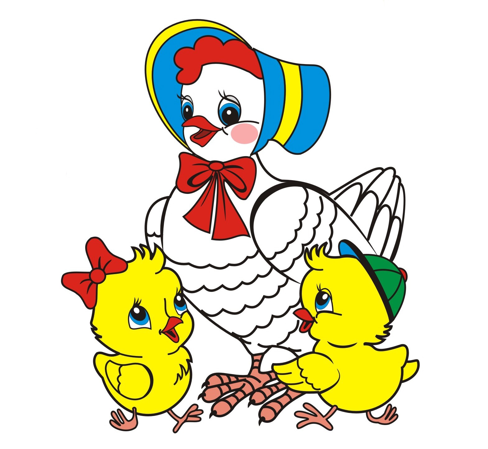 Курица с цыплятами для детей