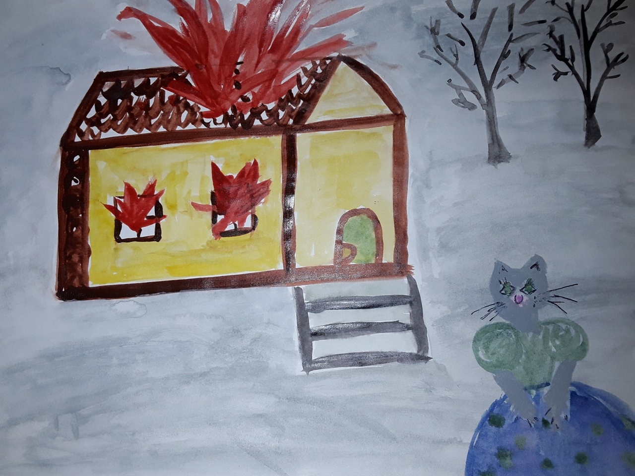 Кошкин дом рисунок на конкурс Маршака