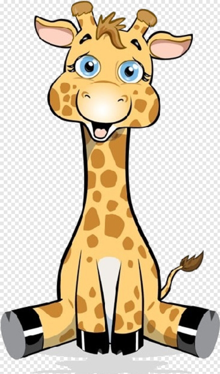 Жираф сидит мультяшный