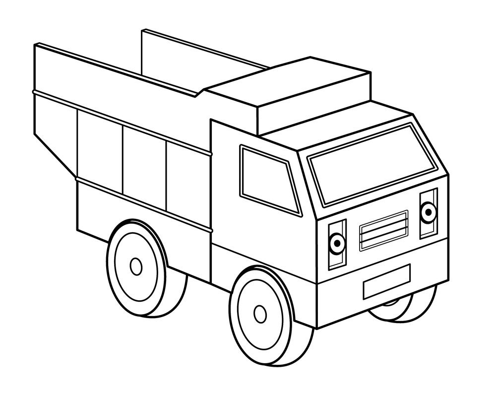 Машинка грузовик раскраска для детей