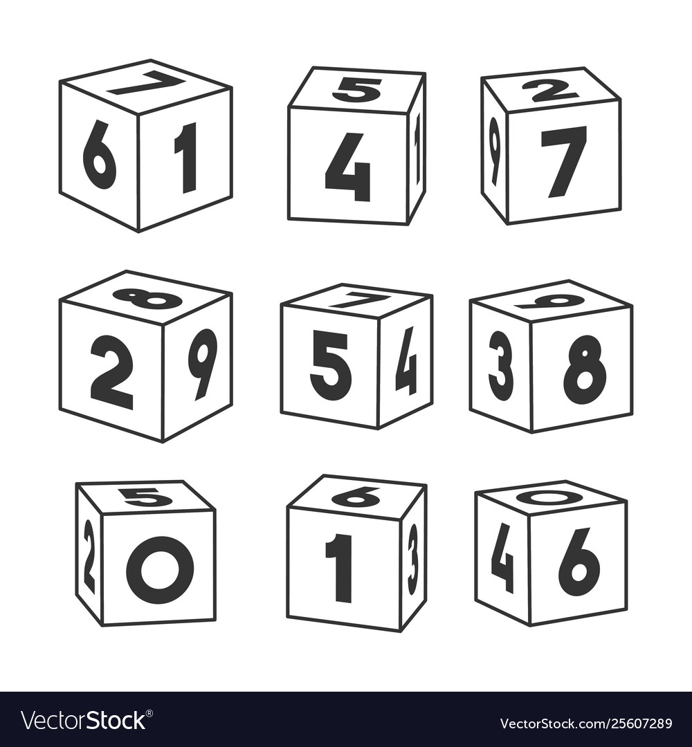 Кубики с цифрами раскраска