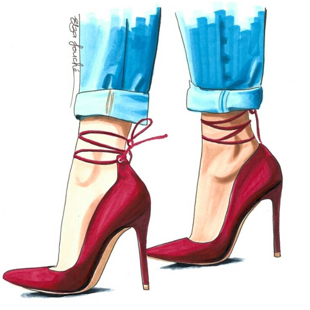 Иллюстрации стильные туфли