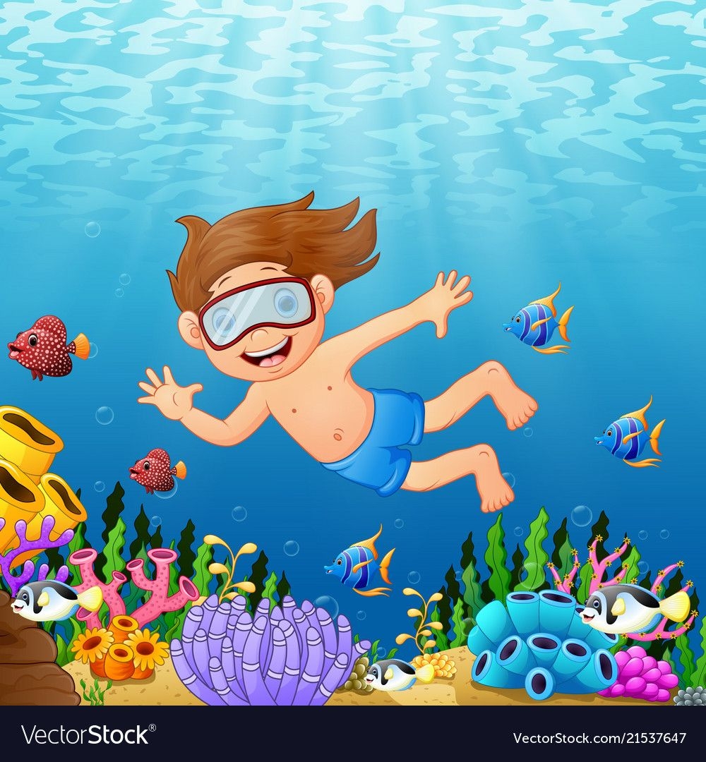 Иллюстрация купаться в море