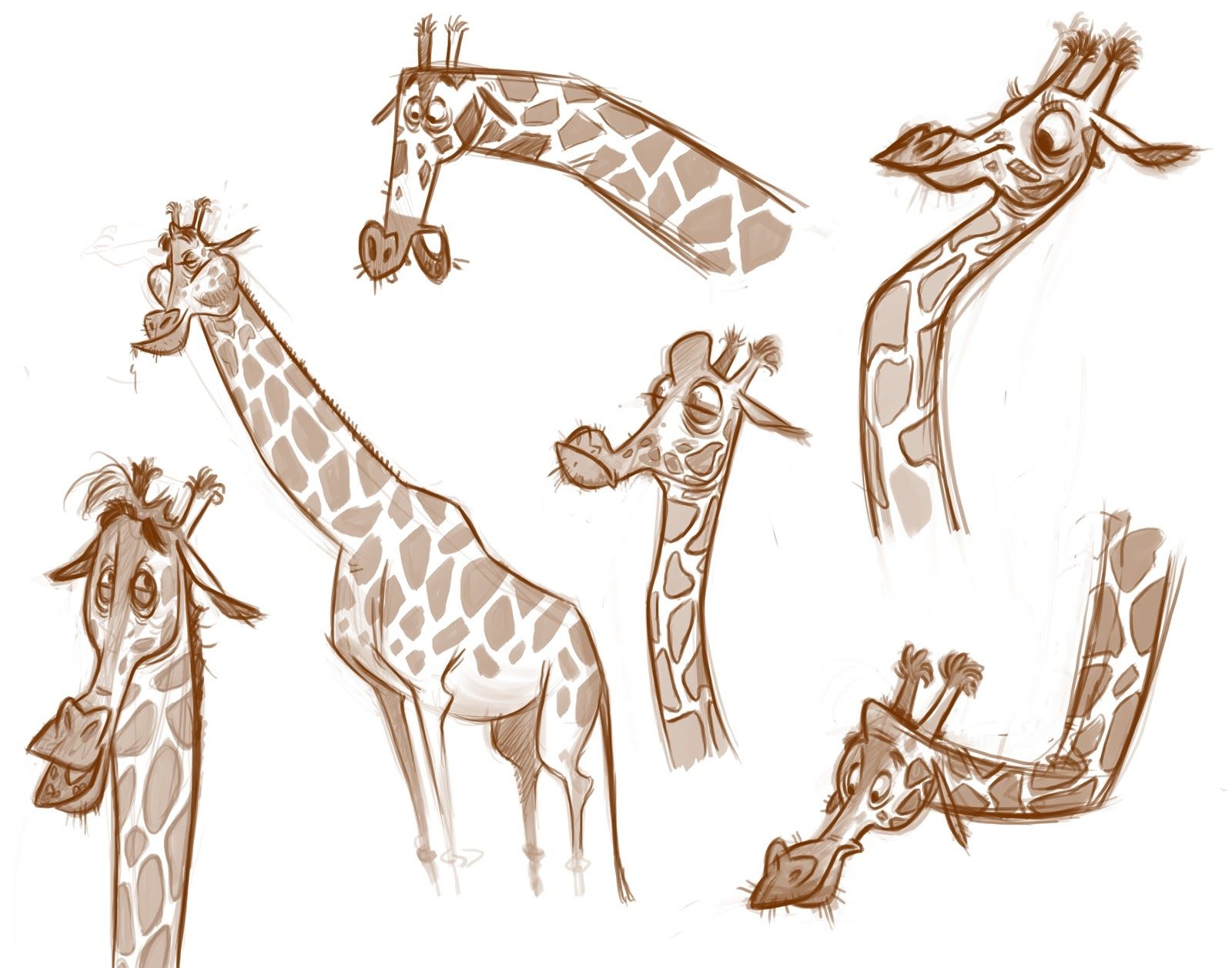 Стилизация жирафа в графике