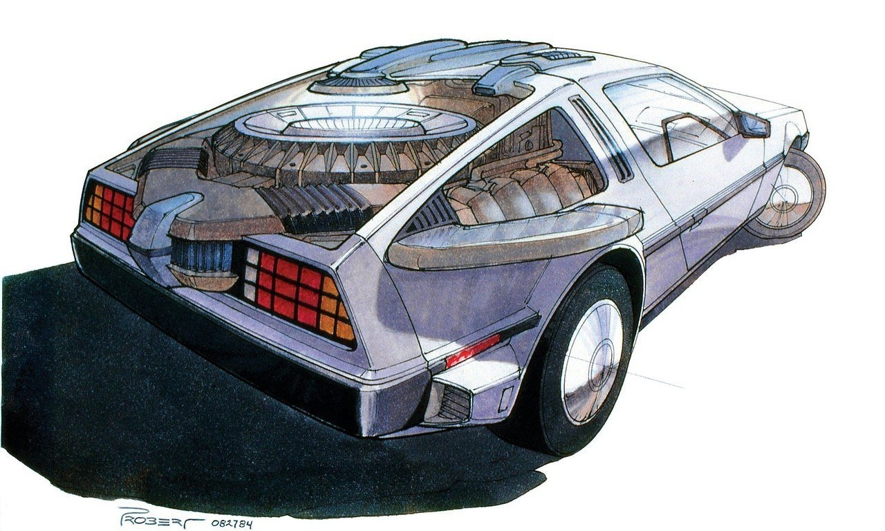 Машина времени рисунок. DELOREAN DMC-12 Concept. Делориан концепт. Делориан ДМС 12 концепт. Концепт арт Делориан ДМС 12.