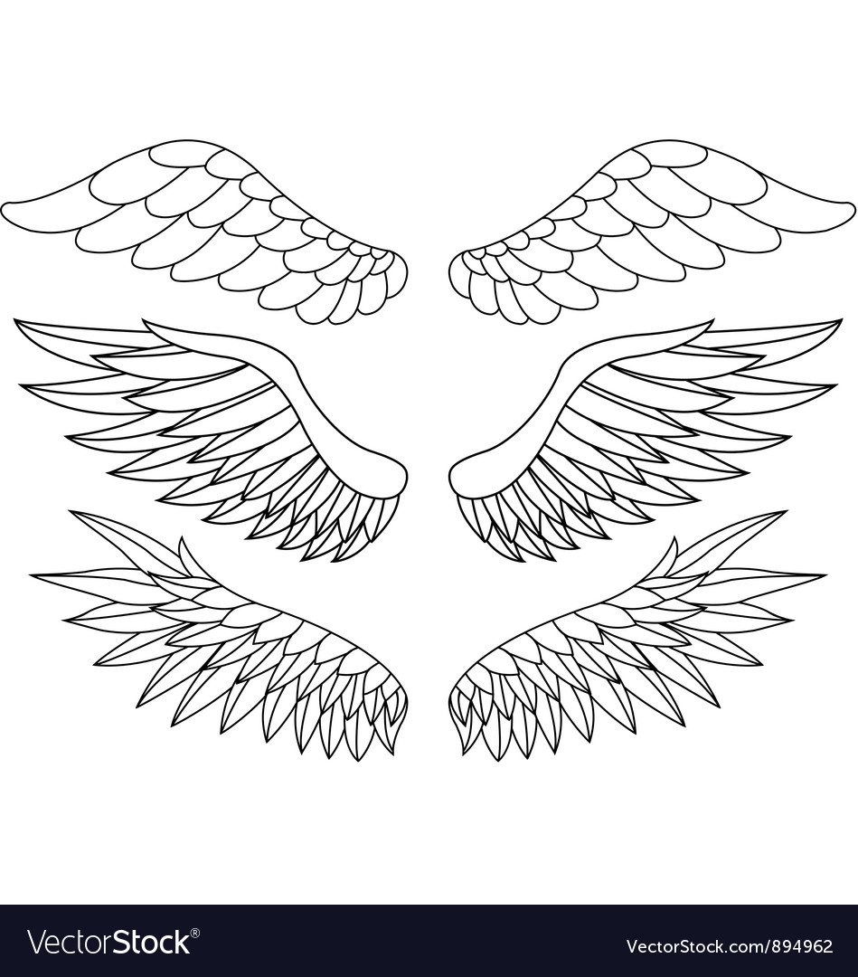 Трафарет перьев для крыльев ангела