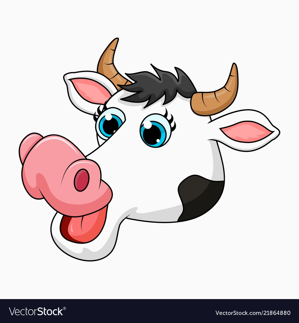 Голова коровы мультяшная