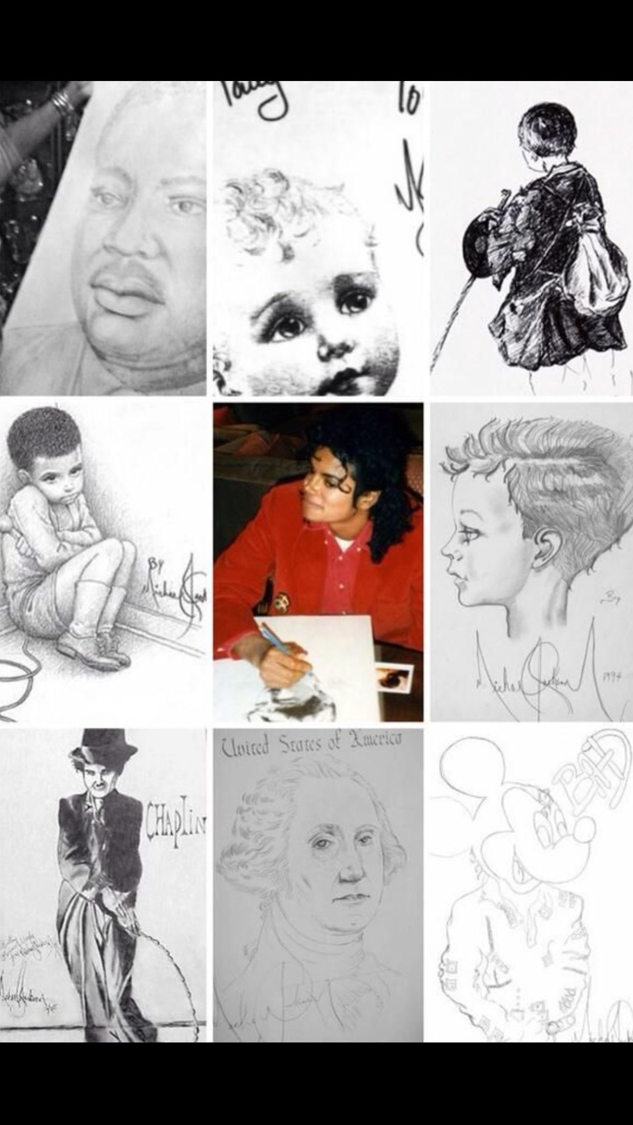 Рисунки Майкла Джексона которые он сам нарисовал
