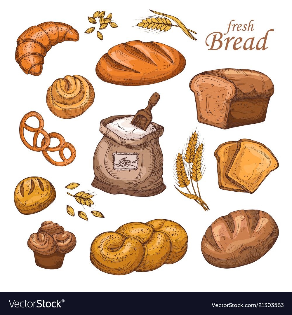хлеб картинки для детей нарисованные