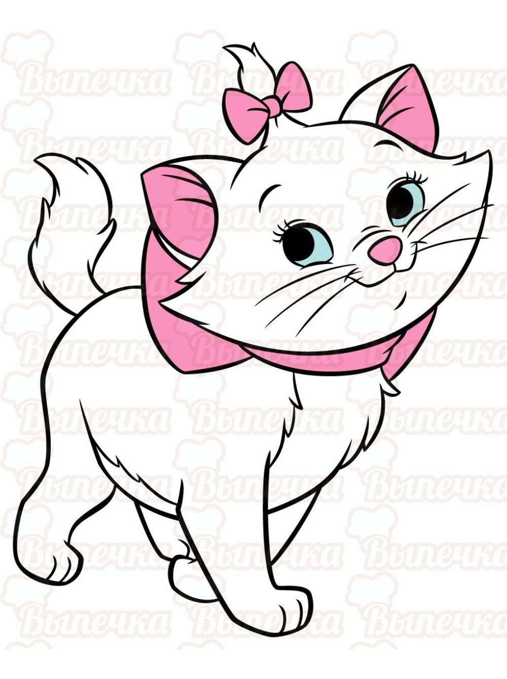 Кошка с розовым бантиком