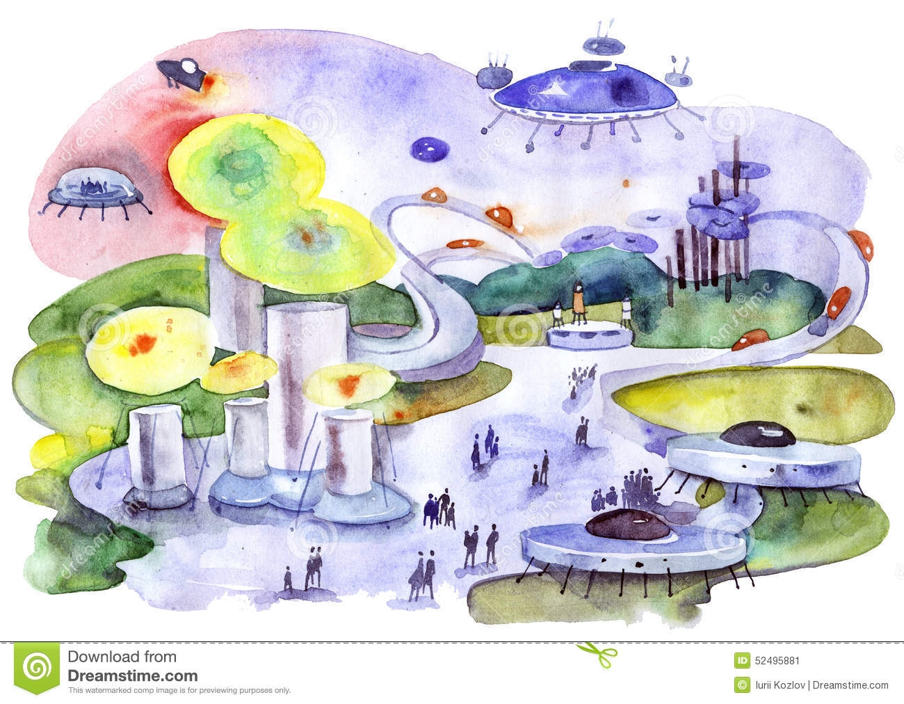 Рисунок в садик на тему город будущего