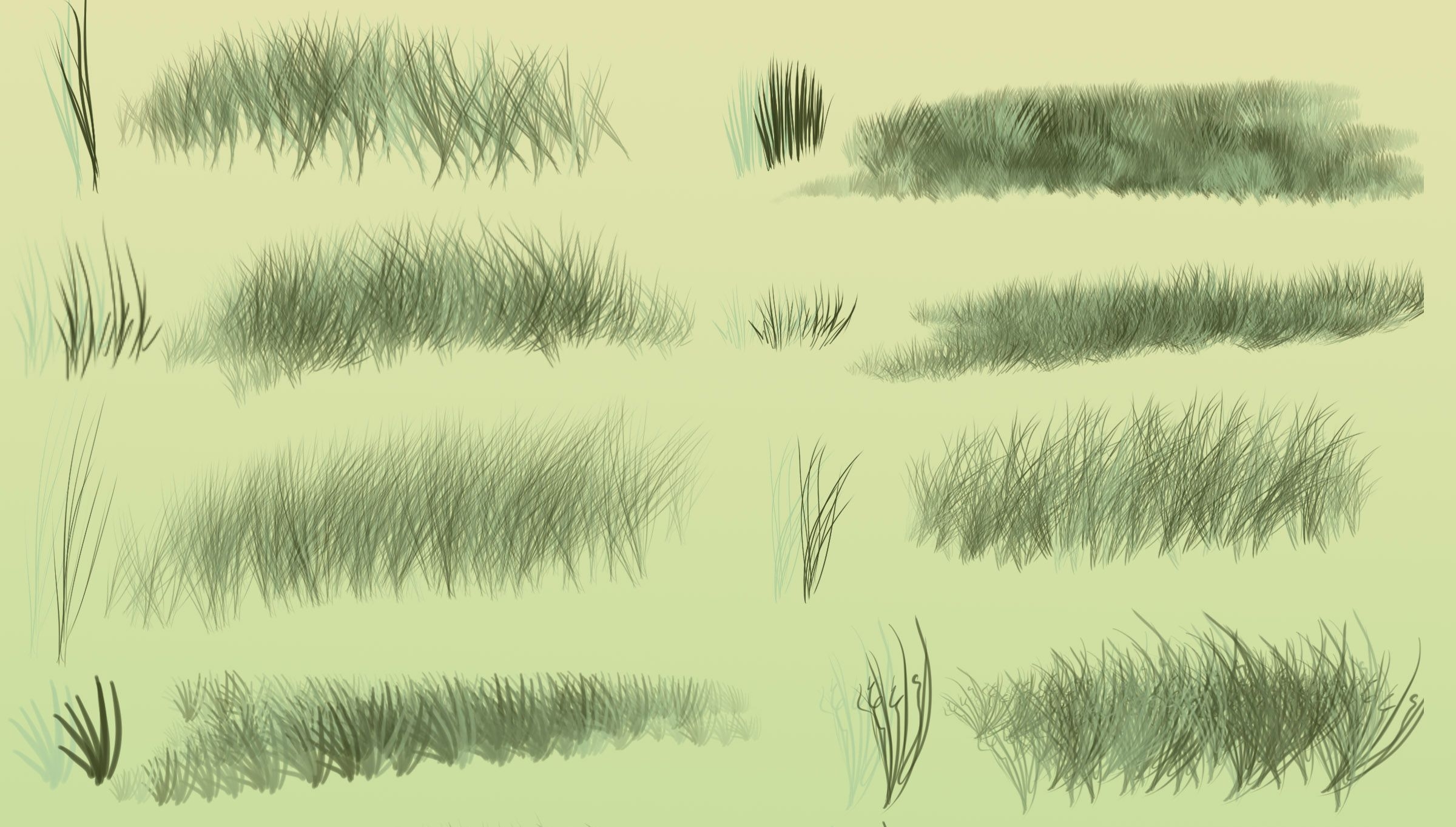 Текстурные кисти трава