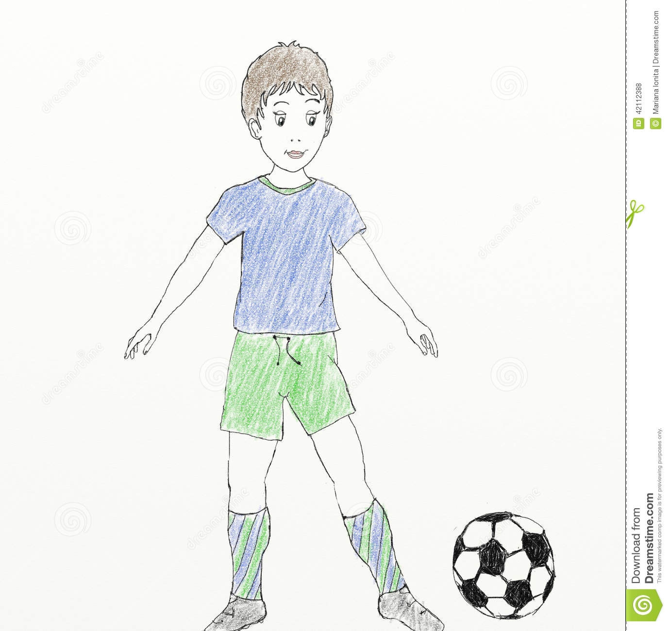 Рисунок футболиста с мячом детский