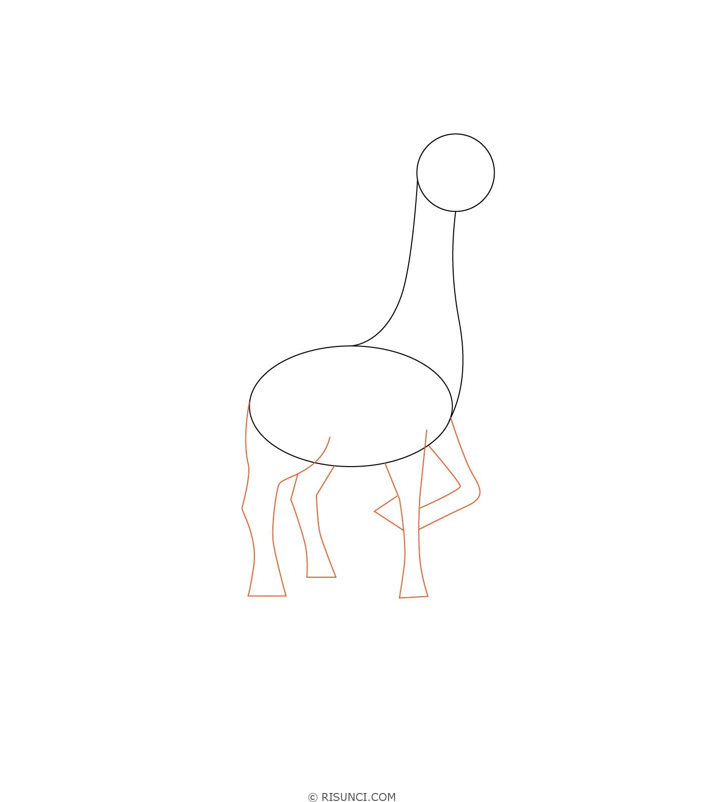 Рисунок жирафа для детей карандашом срисовать легко