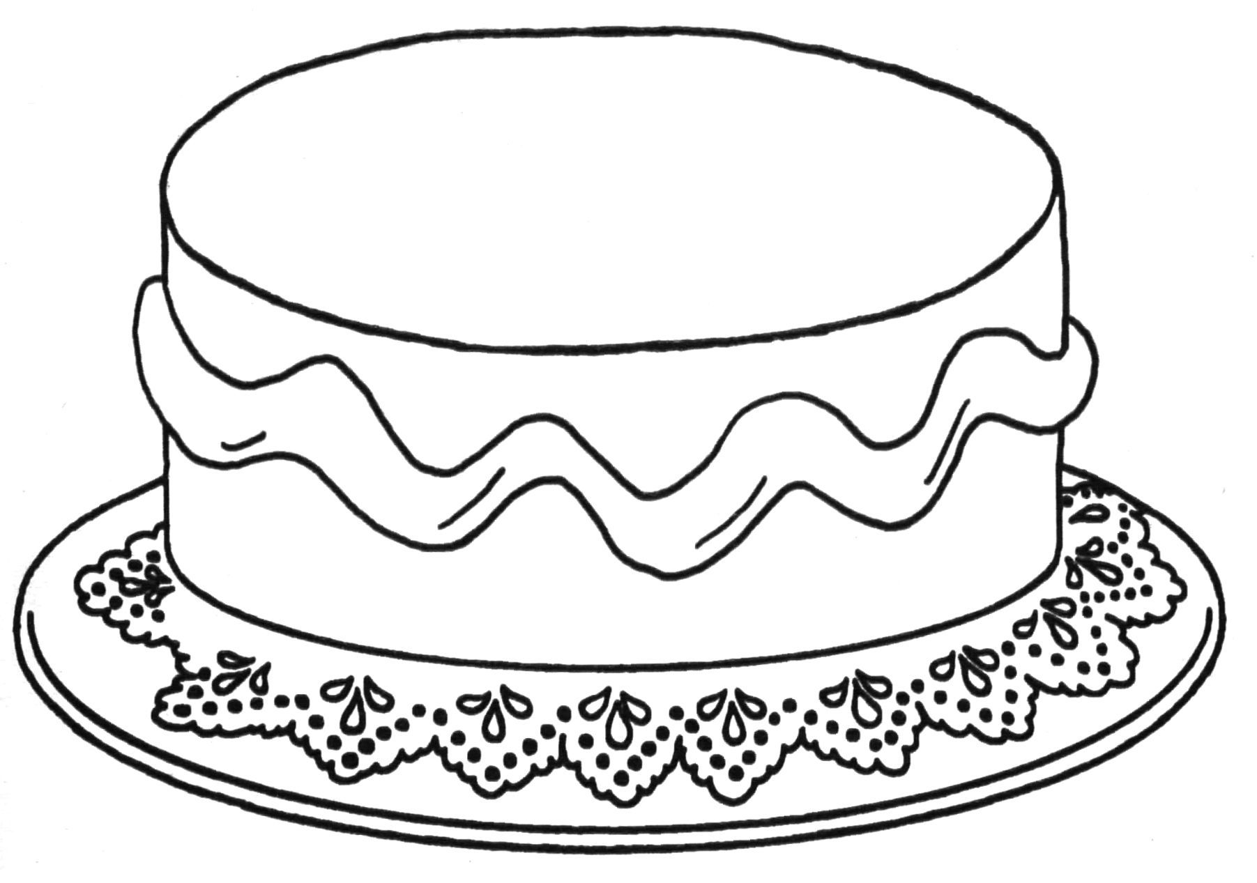 Рисунок торт раскраска - 69 фото