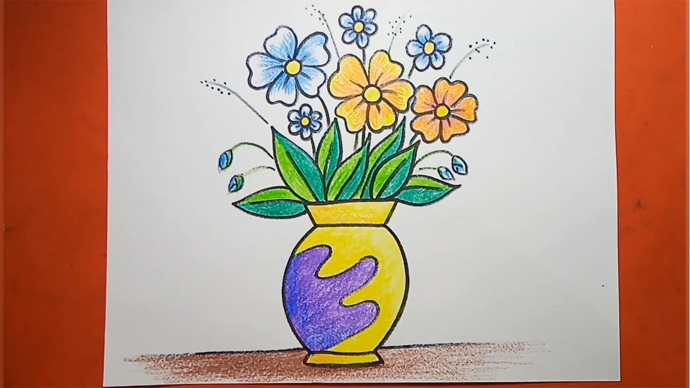 Как нарисовать вазу с цветами | DRAWINGFORALL.RU