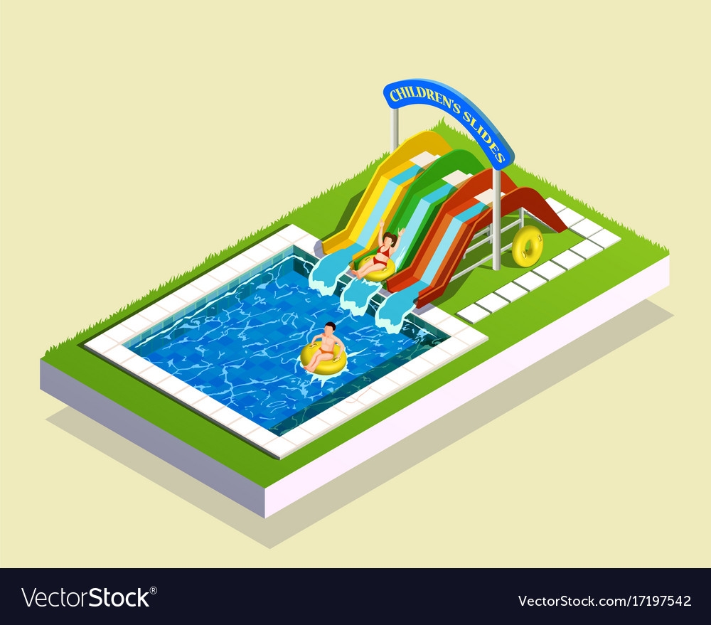Сухой аквапарк вектор