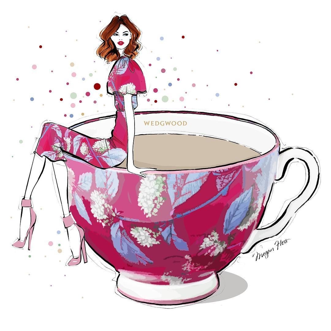 Девушка с чашкой кофе иллюстрация