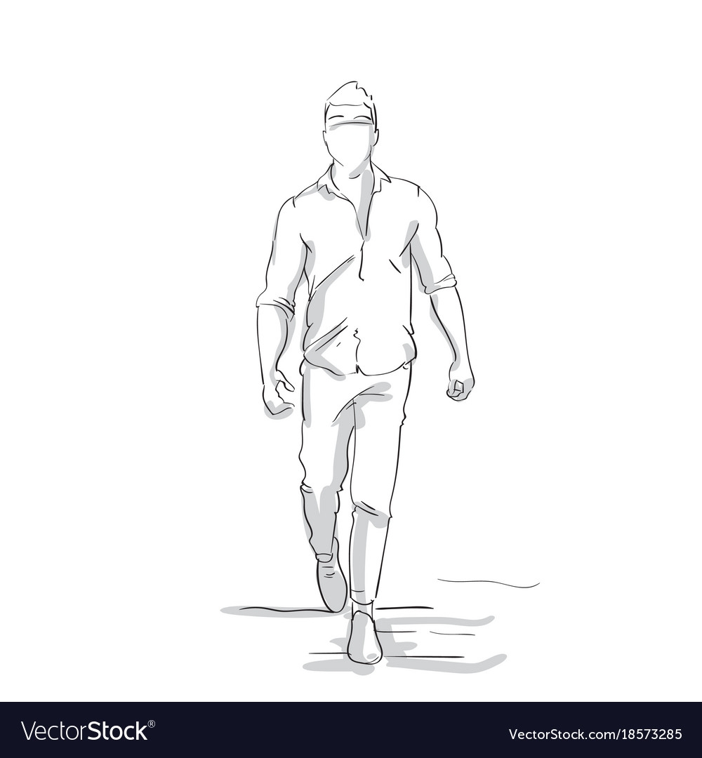 Эскиз идущего человека