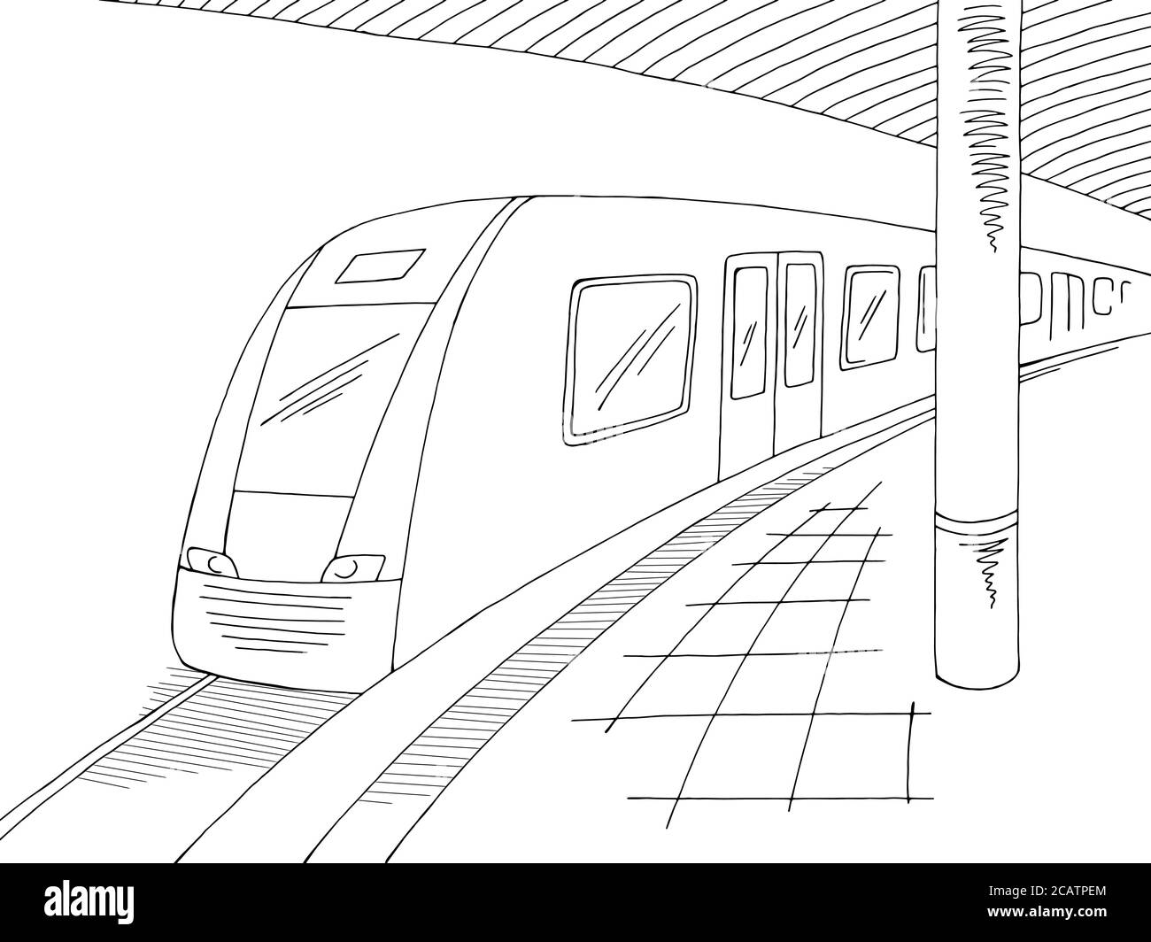 Поезд на платформе рисунок