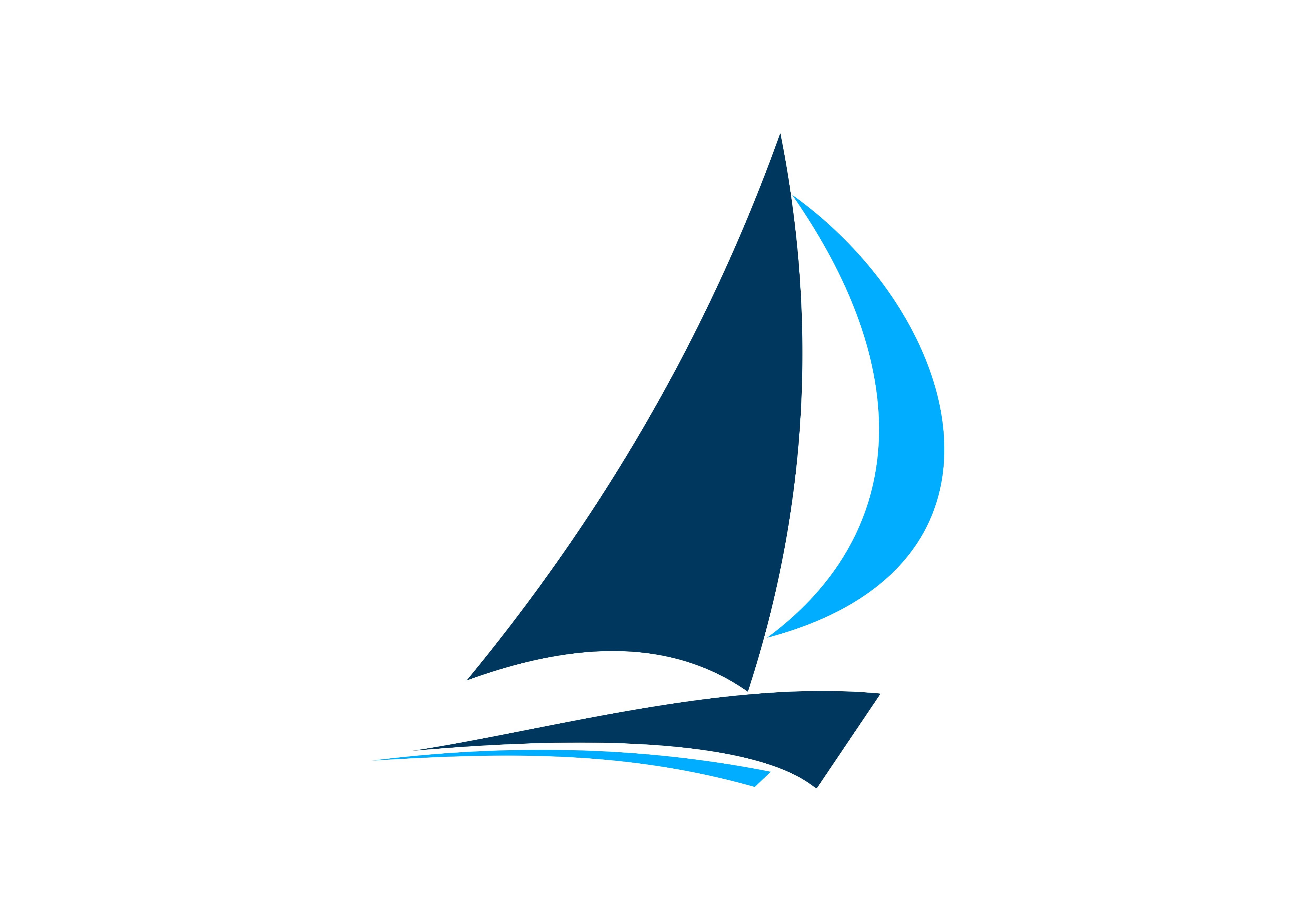 Логотип море и яхта