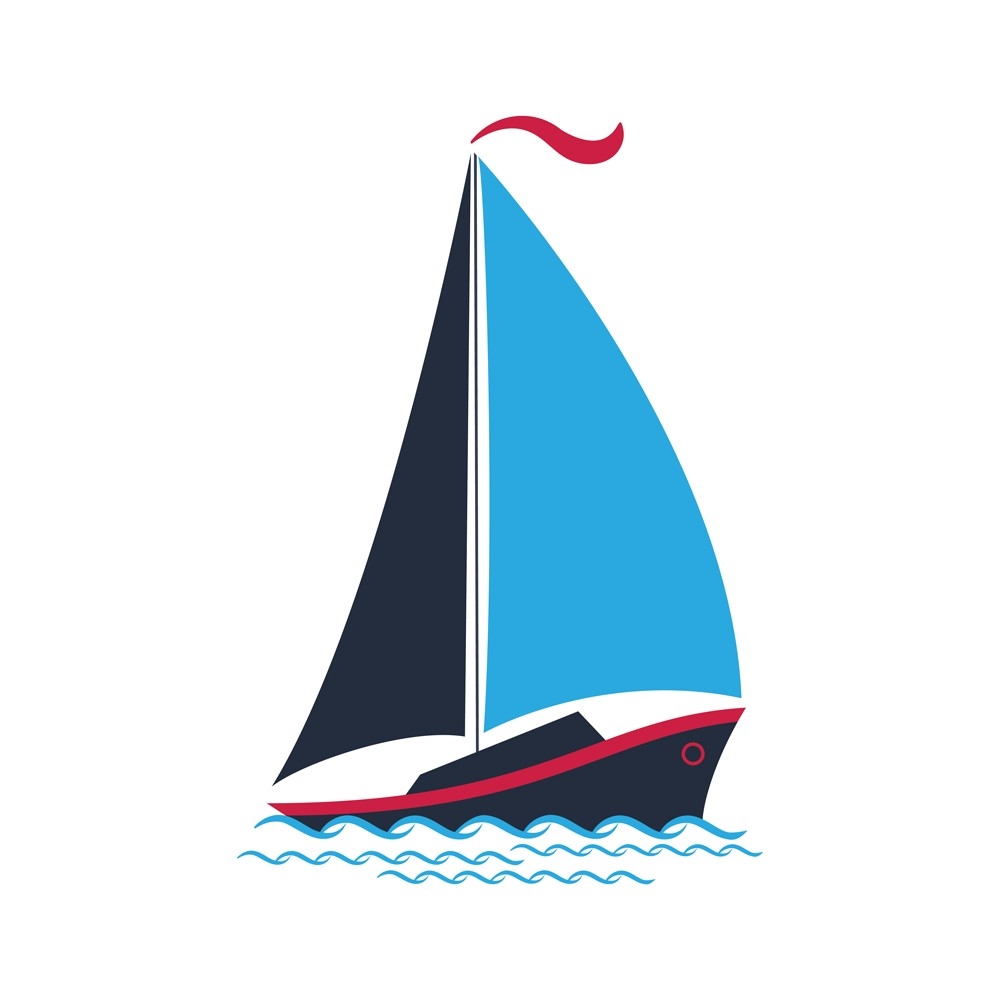 Логотип парусник на волнах