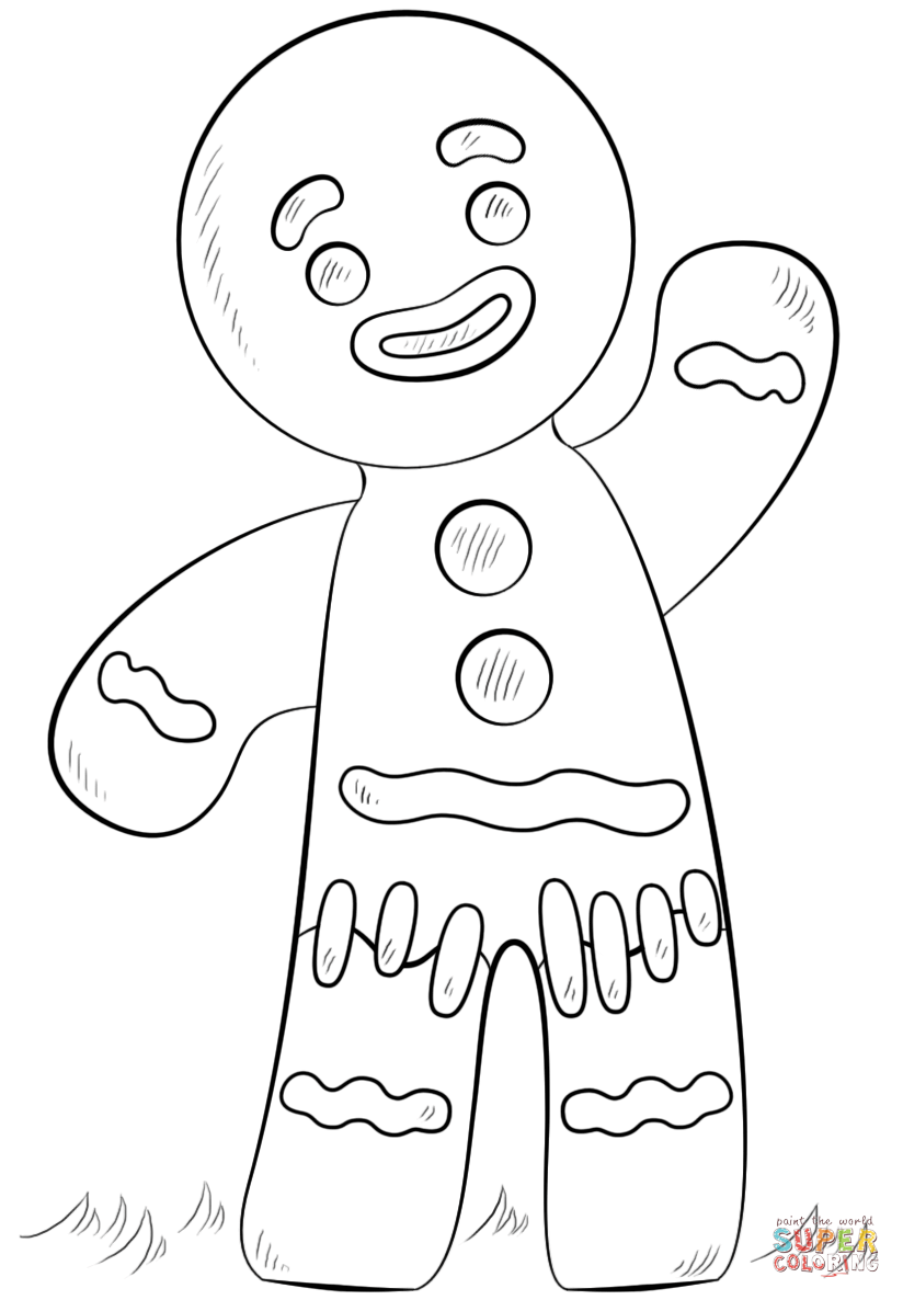 Gingerbread man раскраска