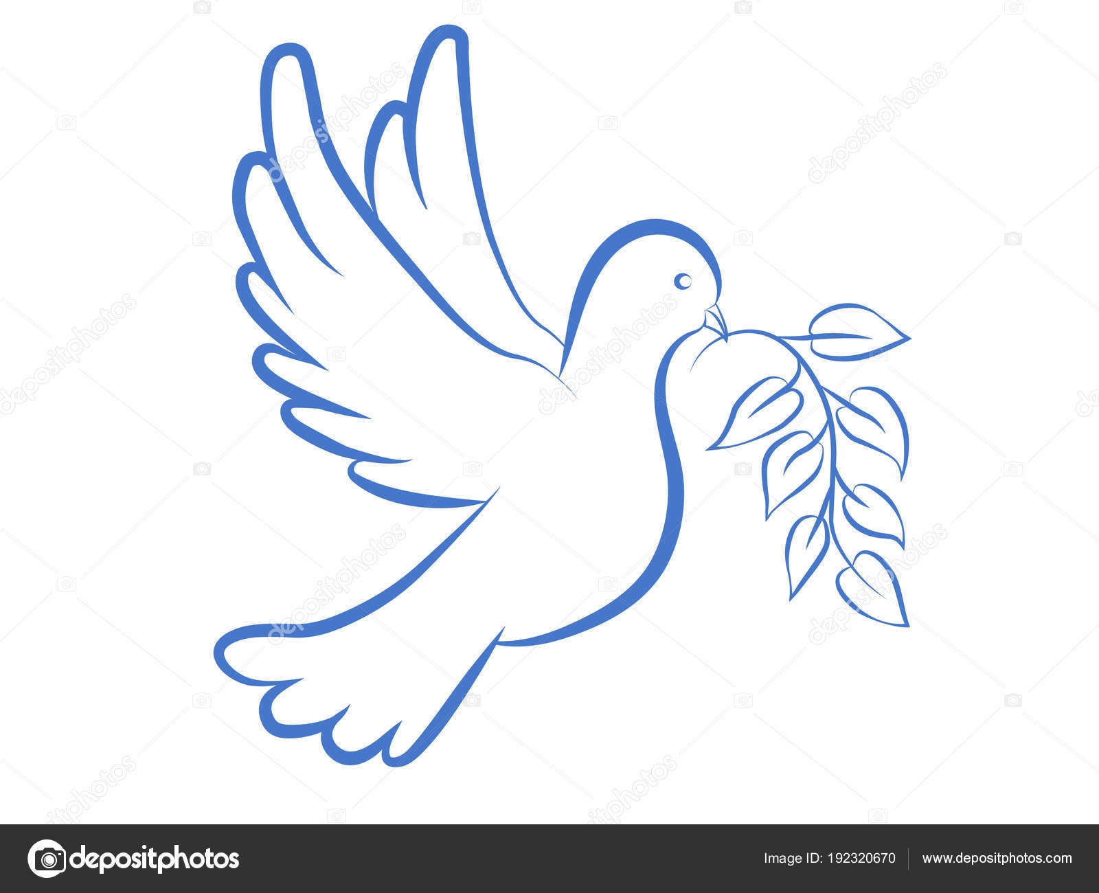 Символ мира голубь с веткой оливы