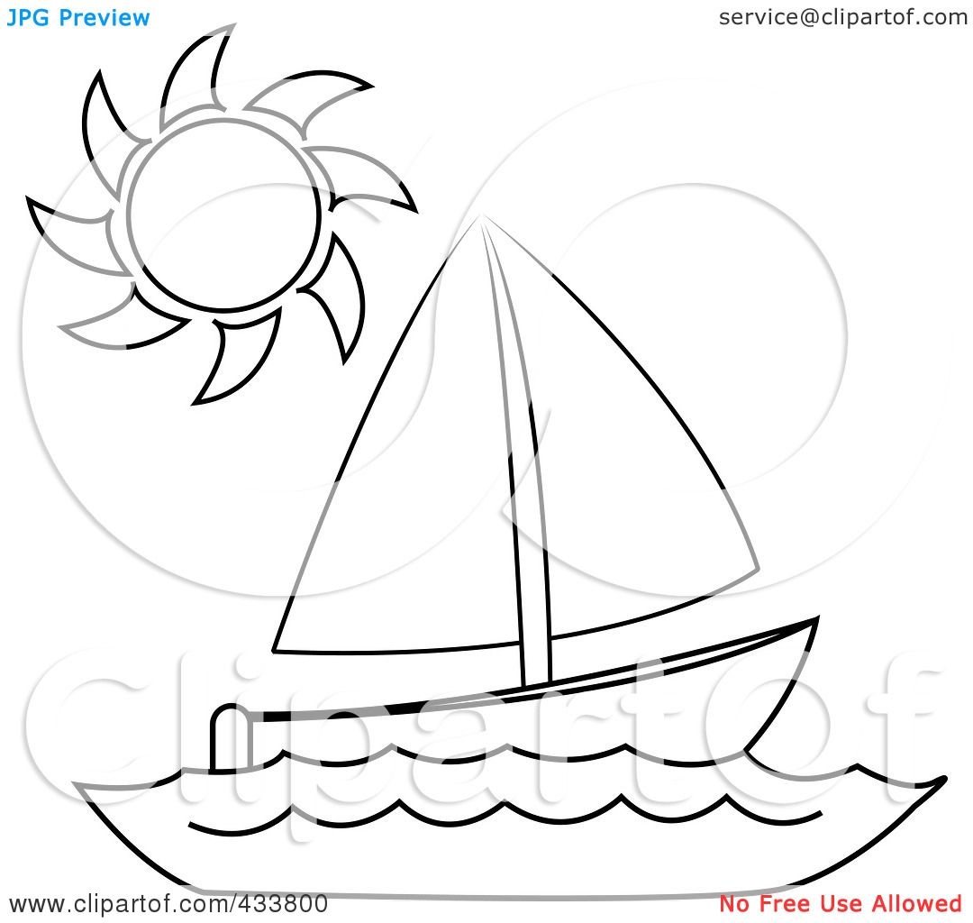 Кораблик на волнах раскраска для детей